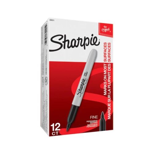 Caja Marcador Sharpie Negro Punta Fina x 12