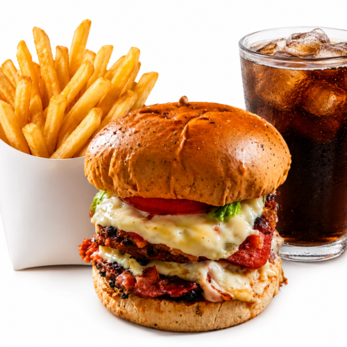 Hamburguesa doble en combo Hamburguesa Doble Carne: